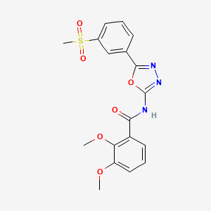 molecular formula C18H17N3O6S B2751424 2,3-dimethoxy-N-[5-(3-methylsulfonylphenyl)-1,3,4-oxadiazol-2-yl]benzamide CAS No. 886908-14-1
