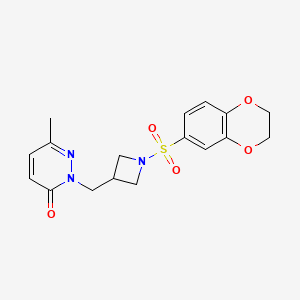 2-{[1-(2,3-Dihydro-1,4-benzodioxine-6-sulfonyl)azetidin-3-yl]methyl}-6-methyl-2,3-dihydropyridazin-3-one