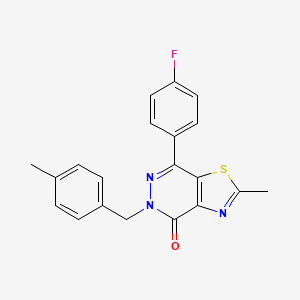 molecular formula C20H16FN3OS B2751435 7-(4-fluorophenyl)-2-methyl-5-(4-methylbenzyl)thiazolo[4,5-d]pyridazin-4(5H)-one CAS No. 941949-69-5