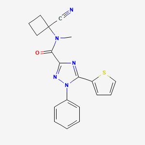 molecular formula C19H17N5OS B2751440 N-(1-cyanocyclobutyl)-N-methyl-1-phenyl-5-(thiophen-2-yl)-1H-1,2,4-triazole-3-carboxamide CAS No. 1444164-67-3