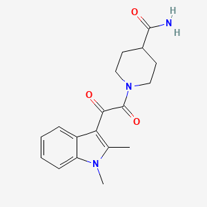 molecular formula C18H21N3O3 B2751442 1-(2-(1,2-dimethyl-1H-indol-3-yl)-2-oxoacetyl)piperidine-4-carboxamide CAS No. 862831-86-5