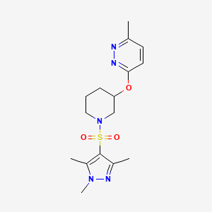 3-methyl-6-((1-((1,3,5-trimethyl-1H-pyrazol-4-yl)sulfonyl)piperidin-3-yl)oxy)pyridazine