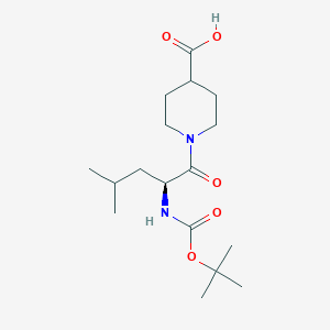 molecular formula C17H30N2O5 B2751447 1-[(2S)-2-{[(tert-butoxy)carbonyl]amino}-4-methylpentanoyl]piperidine-4-carboxylic acid CAS No. 1164518-11-9