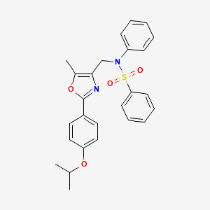 N-((2-(4-isopropoxyphenyl)-5-methyloxazol-4-yl)methyl)-N-phenylbenzenesulfonamide