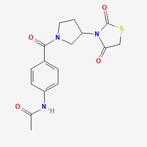 N-(4-(3-(2,4-dioxothiazolidin-3-yl)pyrrolidine-1-carbonyl)phenyl)acetamide