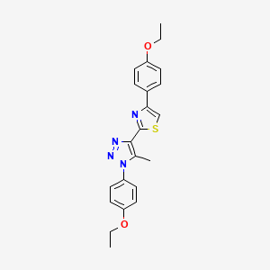 molecular formula C22H22N4O2S B2751460 4-(4-ethoxyphenyl)-2-(1-(4-ethoxyphenyl)-5-methyl-1H-1,2,3-triazol-4-yl)thiazole CAS No. 1207033-37-1