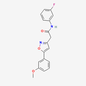 molecular formula C18H15FN2O3 B2751462 N-(3-fluorophenyl)-2-(5-(3-methoxyphenyl)isoxazol-3-yl)acetamide CAS No. 953204-01-8