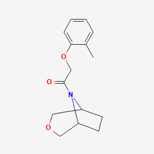 molecular formula C15H19NO3 B2751481 1-((1R,5S)-3-oxa-8-azabicyclo[3.2.1]octan-8-yl)-2-(o-tolyloxy)ethanone CAS No. 1396816-02-6