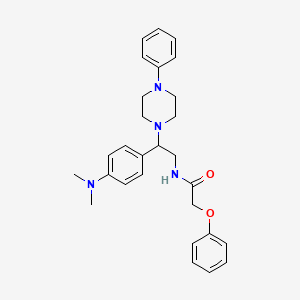 molecular formula C28H34N4O2 B2751482 N-(2-(4-(二甲基氨基)苯基)-2-(4-苯基哌嗪-1-基)乙基)-2-苯氧基乙酰胺 CAS No. 946346-01-6