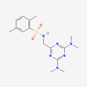 molecular formula C16H24N6O2S B2751484 N-((4,6-bis(dimethylamino)-1,3,5-triazin-2-yl)methyl)-2,5-dimethylbenzenesulfonamide CAS No. 2034413-32-4