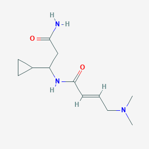 molecular formula C12H21N3O2 B2751486 (E)-N-(3-Amino-1-cyclopropyl-3-oxopropyl)-4-(dimethylamino)but-2-enamide CAS No. 2411326-64-0