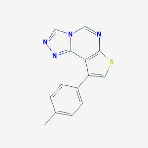 molecular formula C14H10N4S B275149 9-(4-Methylphenyl)thieno[3,2-e][1,2,4]triazolo[4,3-c]pyrimidine 