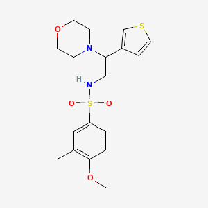 molecular formula C18H24N2O4S2 B2751494 4-methoxy-3-methyl-N-(2-morpholino-2-(thiophen-3-yl)ethyl)benzenesulfonamide CAS No. 946304-67-2