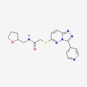 N-(oxolan-2-ylmethyl)-2-[(3-pyridin-4-yl-[1,2,4]triazolo[4,3-b]pyridazin-6-yl)sulfanyl]acetamide