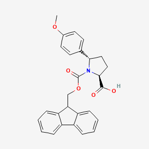 molecular formula C27H25NO5 B2751502 (2S,5S)-1-(9H-Fluoren-9-ylmethoxycarbonyl)-5-(4-methoxyphenyl)pyrrolidine-2-carboxylic acid CAS No. 2137034-15-0