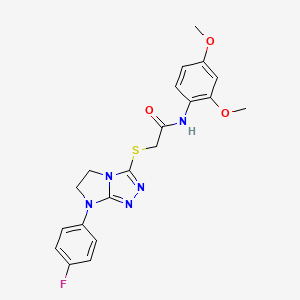 N-(2,4-dimethoxyphenyl)-2-((7-(4-fluorophenyl)-6,7-dihydro-5H-imidazo[2,1-c][1,2,4]triazol-3-yl)thio)acetamide