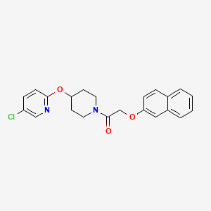 molecular formula C22H21ClN2O3 B2751515 1-(4-((5-Chloropyridin-2-yl)oxy)piperidin-1-yl)-2-(naphthalen-2-yloxy)ethanone CAS No. 1448056-67-4