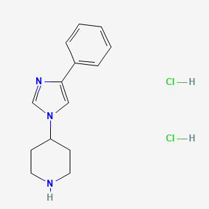molecular formula C14H19Cl2N3 B2751517 4-(4-苯基咪唑-1-基)哌啶;二盐酸盐 CAS No. 1205637-77-9