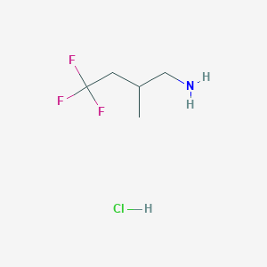 molecular formula C5H11ClF3N B2751520 4,4,4-Trifluoro-2-methylbutan-1-amine hydrochloride CAS No. 136564-89-1