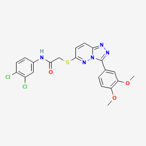 molecular formula C21H17Cl2N5O3S B2751529 N-(3,4-dichlorophenyl)-2-((3-(3,4-dimethoxyphenyl)-[1,2,4]triazolo[4,3-b]pyridazin-6-yl)thio)acetamide CAS No. 852437-49-1