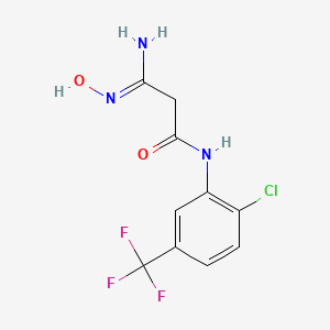 molecular formula C10H9ClF3N3O2 B2751538 N1-[2-Chloro-5-(Trifluoromethyl)Phenyl]-3-Amino-3-Hydroxyiminopropanamide CAS No. 219528-44-6