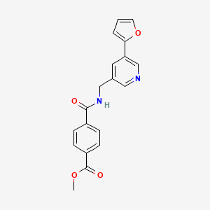 molecular formula C19H16N2O4 B2751541 甲基 4-(((5-(呋喃-2-基)吡啶-3-基)甲基)羰基)苯甲酸酯 CAS No. 2034536-33-7