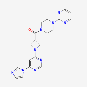 (1-(6-(1H-imidazol-1-yl)pyrimidin-4-yl)azetidin-3-yl)(4-(pyrimidin-2-yl)piperazin-1-yl)methanone