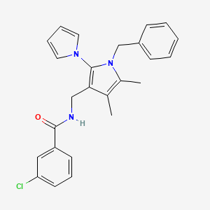 molecular formula C25H24ClN3O B2751546 N-[(1-benzyl-4,5-dimethyl-2-pyrrol-1-ylpyrrol-3-yl)methyl]-3-chlorobenzamide CAS No. 478077-16-6