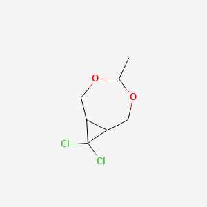 molecular formula C7H10Cl2O2 B2751549 8,8-Dichloro-4-methyl-3,5-dioxabicyclo[5.1.0]octane CAS No. 160707-90-4