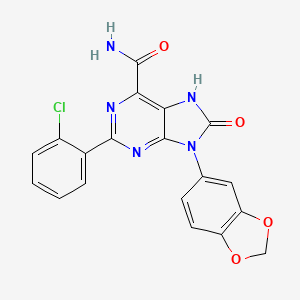 9-(1,3-benzodioxol-5-yl)-2-(2-chlorophenyl)-8-oxo-7H-purine-6-carboxamide