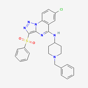 molecular formula C27H25ClN6O2S B2751553 N-(1-benzylpiperidin-4-yl)-7-chloro-3-(phenylsulfonyl)[1,2,3]triazolo[1,5-a]quinazolin-5-amine CAS No. 893786-83-9