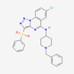 N-[3-(BENZENESULFONYL)-7-CHLORO-[1,2,3]TRIAZOLO[1,5-A]QUINAZOLIN-5-YL]-1-BENZYLPIPERIDIN-4-AMINE