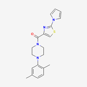 molecular formula C20H22N4OS B2751557 (2-(1H-pyrrol-1-yl)thiazol-4-yl)(4-(2,5-dimethylphenyl)piperazin-1-yl)methanone CAS No. 1235622-00-0