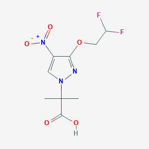 molecular formula C9H11F2N3O5 B2751562 2-[3-(2,2-difluoroethoxy)-4-nitro-1H-pyrazol-1-yl]-2-methylpropanoic acid CAS No. 1856093-94-1