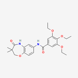 molecular formula C24H30N2O6 B2751568 N-(3,3-dimethyl-4-oxo-2,3,4,5-tetrahydrobenzo[b][1,4]oxazepin-7-yl)-3,4,5-triethoxybenzamide CAS No. 921842-76-4