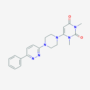 molecular formula C20H22N6O2 B2751572 1,3-Dimethyl-6-[4-(6-phenylpyridazin-3-yl)piperazin-1-yl]pyrimidine-2,4-dione CAS No. 2380174-79-6