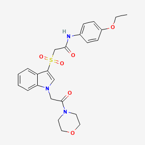 molecular formula C24H27N3O6S B2751576 N-(4-ethoxyphenyl)-2-((1-(2-morpholino-2-oxoethyl)-1H-indol-3-yl)sulfonyl)acetamide CAS No. 878059-51-9