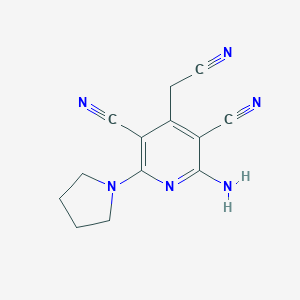 2-Amino-4-(cyanomethyl)-6-(1-pyrrolidinyl)-3,5-pyridinedicarbonitrile