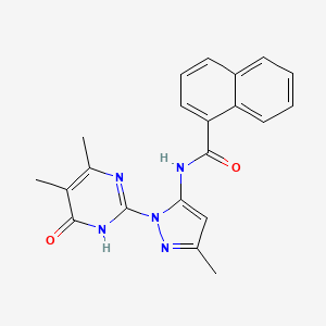 N-(1-(4,5-dimethyl-6-oxo-1,6-dihydropyrimidin-2-yl)-3-methyl-1H-pyrazol-5-yl)-1-naphthamide