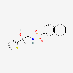 molecular formula C17H21NO3S2 B2751583 N-(2-hydroxy-2-(thiophen-2-yl)propyl)-5,6,7,8-tetrahydronaphthalene-2-sulfonamide CAS No. 1351648-75-3