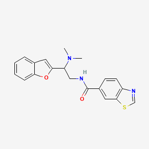 molecular formula C20H19N3O2S B2751586 N-(2-(benzofuran-2-yl)-2-(dimethylamino)ethyl)benzo[d]thiazole-6-carboxamide CAS No. 2034466-34-5