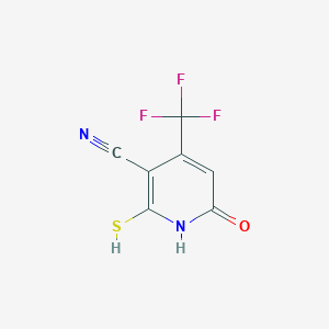 molecular formula C7H3F3N2OS B2751588 6-Oxo-2-sulfanyl-4-(trifluoromethyl)-1,6-dihydropyridine-3-carbonitrile CAS No. 340812-70-6