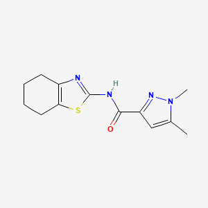 molecular formula C13H16N4OS B2751595 1,5-dimethyl-N-(4,5,6,7-tetrahydrobenzo[d]thiazol-2-yl)-1H-pyrazole-3-carboxamide CAS No. 1013758-36-5