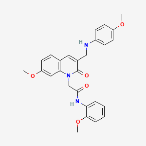 2-(7-methoxy-3-(((4-methoxyphenyl)amino)methyl)-2-oxoquinolin-1(2H)-yl)-N-(2-methoxyphenyl)acetamide