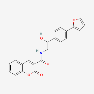 molecular formula C22H17NO5 B2751602 N-{2-[4-(furan-2-yl)phenyl]-2-hydroxyethyl}-2-oxo-2H-chromene-3-carboxamide CAS No. 2097914-01-5