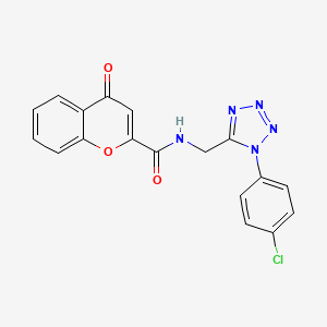 molecular formula C18H12ClN5O3 B2751611 N-((1-(4-氯苯基)-1H-四唑-5-基)甲基)-4-氧代-4H-香豆素-2-羧酰胺 CAS No. 941963-85-5