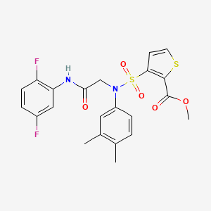 molecular formula C22H20F2N2O5S2 B2751615 甲基-3-[{2-[(2,5-二氟苯基)氨基]-2-氧代乙基}(3,4-二甲基苯基)磺酰胺基]噻吩-2-羧酸酯 CAS No. 946235-28-5