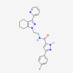 3-(4-fluorophenyl)-1-methyl-N-{2-[3-(pyridin-2-yl)-4,5,6,7-tetrahydro-1H-indazol-1-yl]ethyl}-1H-pyrazole-5-carboxamide