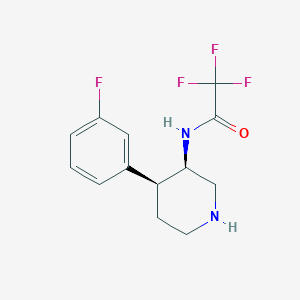 rac-2,2,2-trifluoro-N-[(3R,4S)-4-(3-fluorophenyl)piperidin-3-yl]acetamide, cis