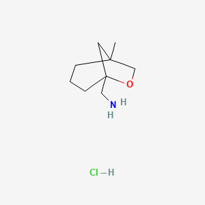 (1-Methyl-6-oxabicyclo[3.2.1]octan-5-yl)methanamine;hydrochloride